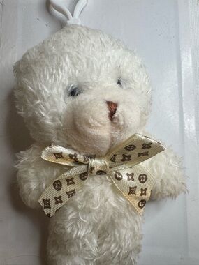New teddy bear bag charm keychain- white